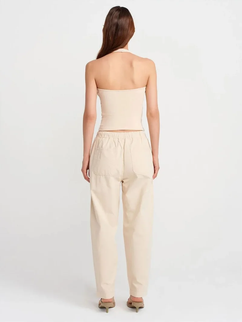 ديلفين DILVIN Cotton Poplin Straight-Leg Jogger Pants