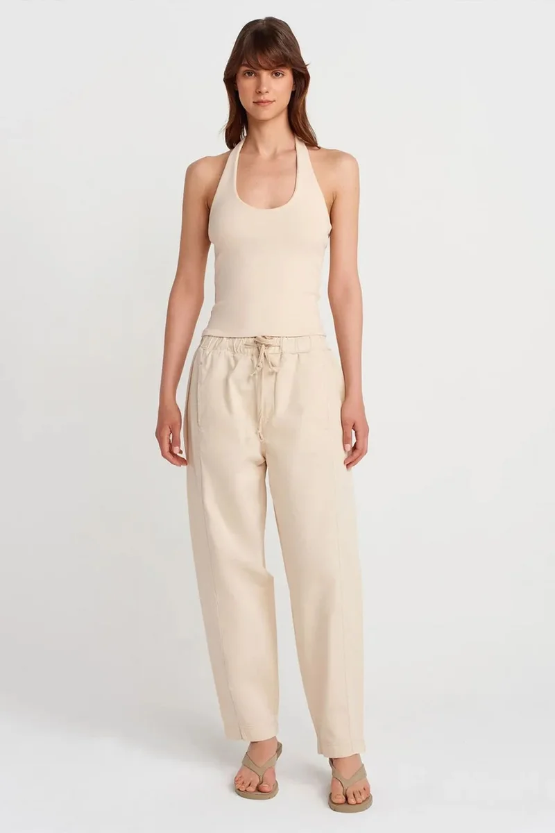 DILVIN Cotton Poplin Straight-Leg Jogger Pants