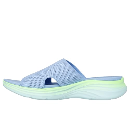 Skechers Women's VAPOR FOAM - COASTAL SUNSET, Colorful Ombre Knit Recovery Slide, Blue/Multi, 9M - Image 2