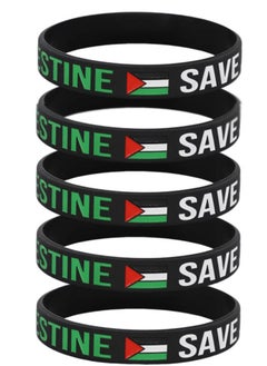 5 Pack Palestinian Flags Silicone Wristbands , Free Palestine Bracelet,  Party Bracelets Decoration , Palestine Flag Bracelet Rubber Accessories Men & Women