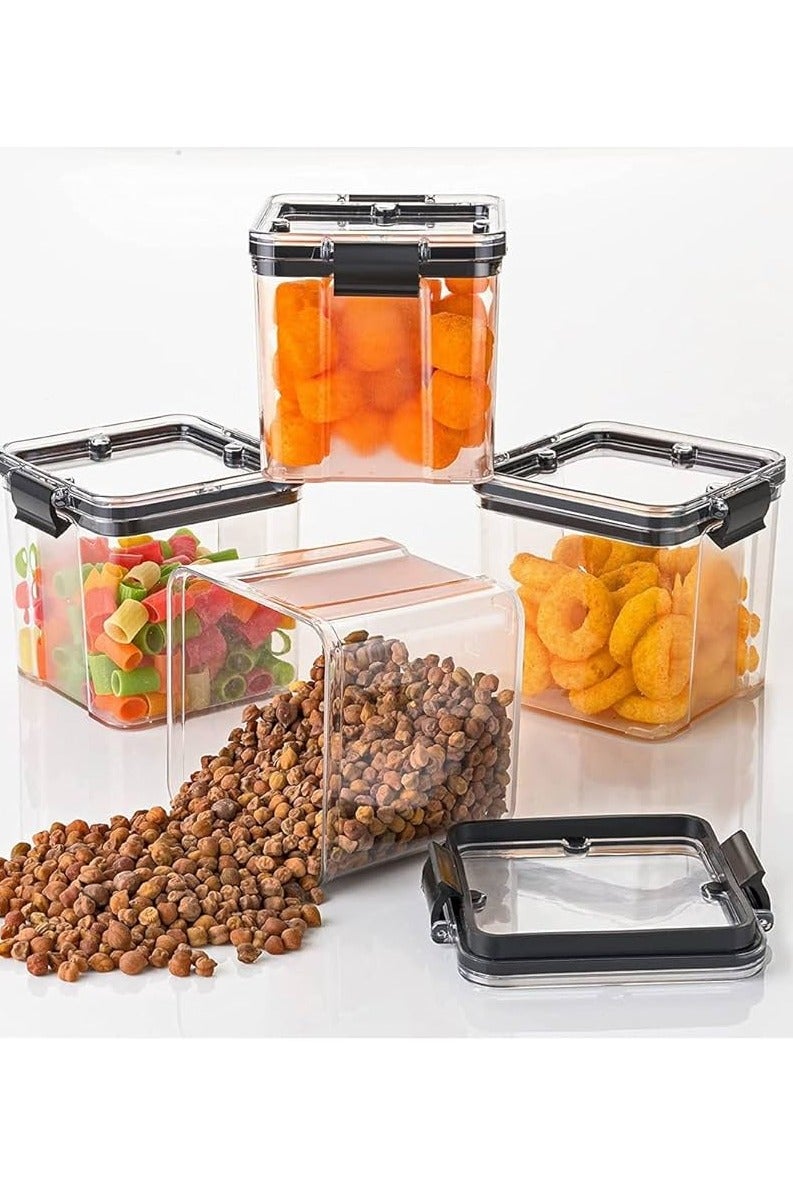 ANKUR Store 'N' Lock 4-Pieces Food Storage Container Set – 700ml approx Each – BPA-Free Plastic, Airtight Locking Lids, Microwave & Freezer Safe – Stackable & Reusable Kitchen Organizer Boxes - Image 1