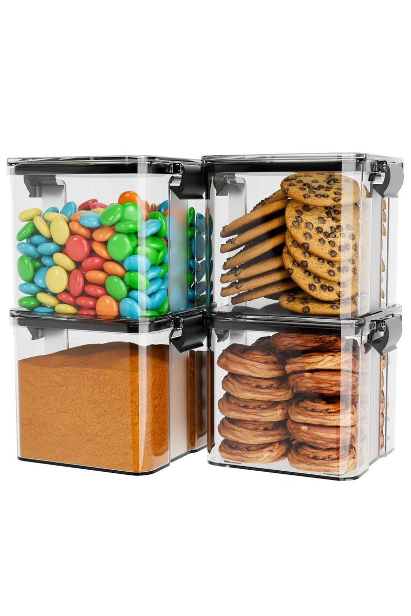 ANKUR Store 'N' Lock 4-Pieces Food Storage Container Set – 700ml approx Each – BPA-Free Plastic, Airtight Locking Lids, Microwave & Freezer Safe – Stackable & Reusable Kitchen Organizer Boxes - Image 2