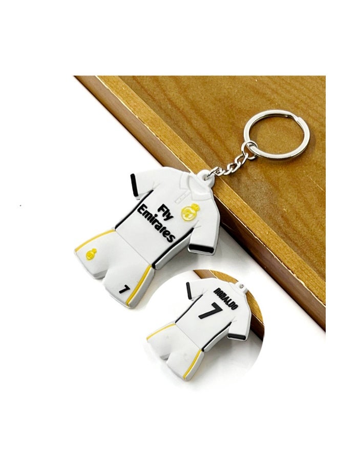Generic Barcelona/Messi/Juve/Cristiano Ronaldo/Paris/Chelsea/Real Madrid Shirt Jersey Keychain Accessory Pendant Bag Chain Car Keychain Creative Gift for Unisex 
