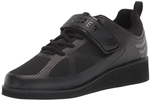 CORE Weightlifting Shoes - Squat Shoes for Powerlifting, Deadlifting, Crosstraining, Olympic Lifting and Gym - Men and Women - Strap and Lace-Up Design with Non-Slip Sole & 0.67" Heel Black - Image 1