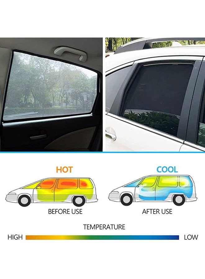 DMG TECH Dmg Car Side Window Sun Shade 4 Pack Universal Car Reversible Magnetic Curtain Car Window Sunshades Mesh Summer Mesh Auto Window Sun Visor Shield Sunshade Protector Sun Protection - Image 4
