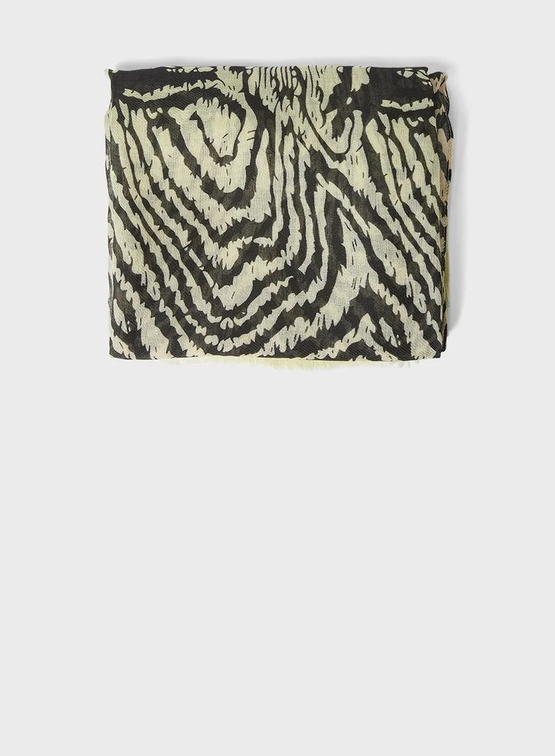 PIECES Zebra Print Scarf