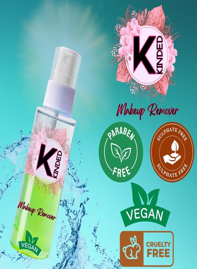 KINDED Makeup Remover Oil Based Dual Phase Cleanser Micellar Water Liquid for Face Eyes Kajal Lipstick Waterproof Makeup with Aloe Vera Jojoba Oil - Lilac Purple & Mint Green Combo of 2, 60ml each - Image 5