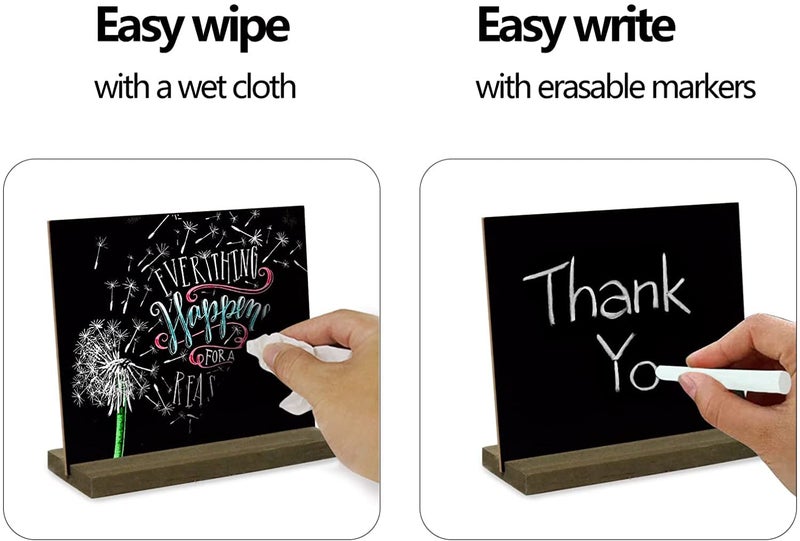 Zhithink Mini Tabletop Chalkboard Sign with Base Stand, 5 X 6 Inch Vintage Wooden , Set of 12 Pack, Ideal for Table Numbers, Food Signs, Message Boards, Party Decorations, Event Supplies - Image 4