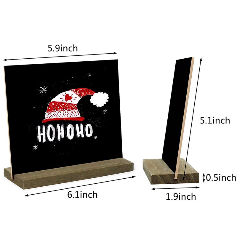 Zhithink Mini Tabletop Chalkboard Sign with Base Stand, 5 X 6 Inch Vintage Wooden , Set of 12 Pack, Ideal for Table Numbers, Food Signs, Message Boards, Party Decorations, Event Supplies - Image 2