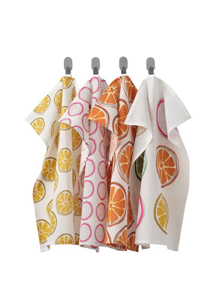 Tea towel, patterned/orange, 45x60 cm