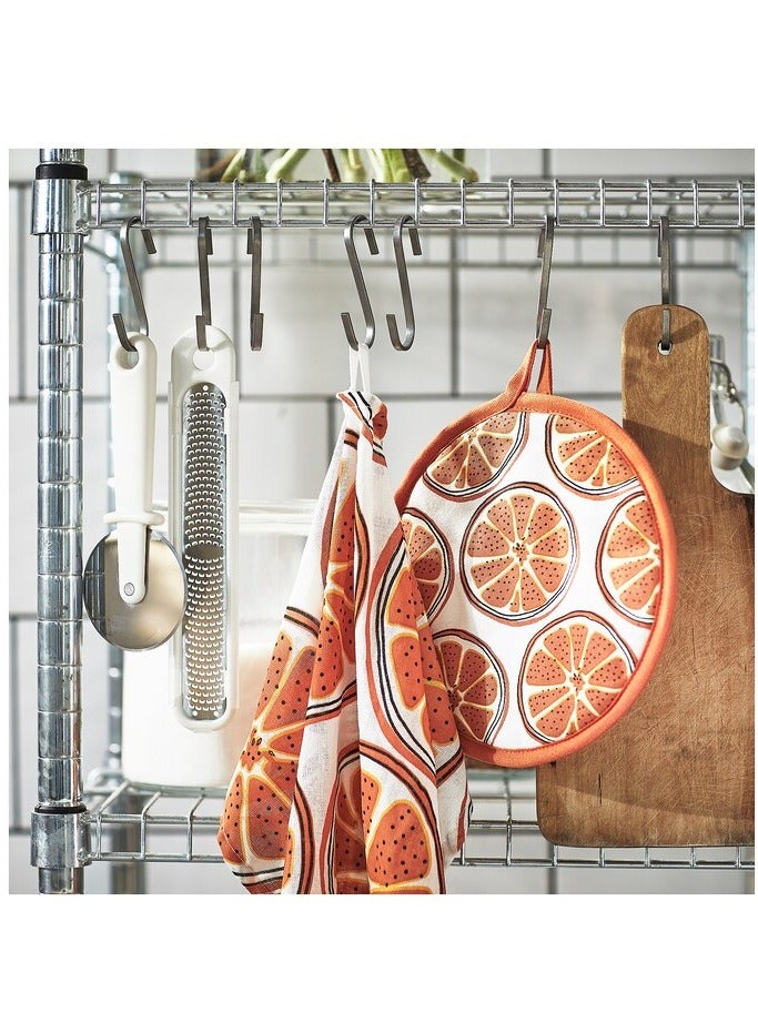 Tea towel, patterned/orange, 45x60 cm