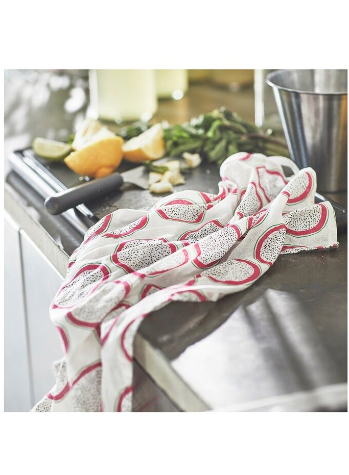Tea towel, patterned/orange, 45x60 cm