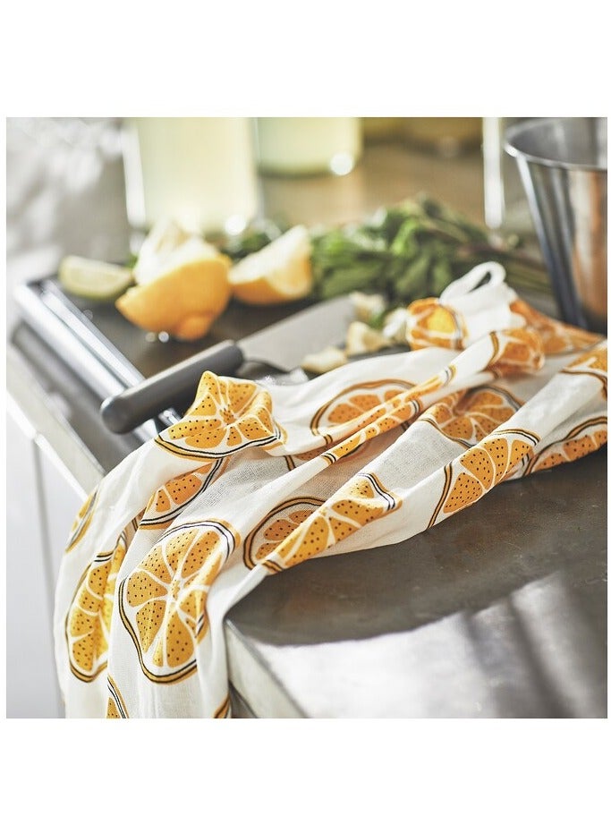 Tea towel, patterned/orange, 45x60 cm