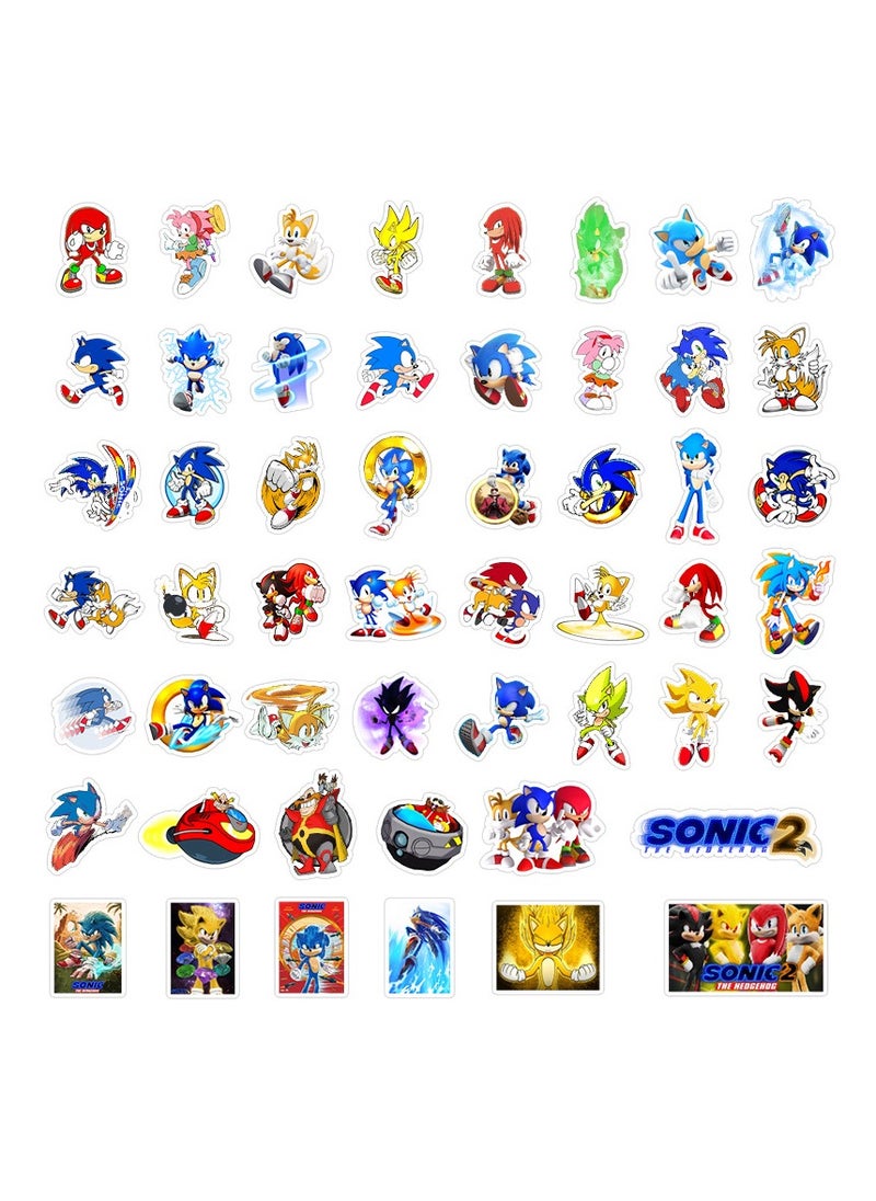 Sonic The Hedgehog 50 Pcs Waterproof Stickers Cute Anime Cartoon Vinyl Aesthetic Sticker Laptop Skateboard Luggage Computer Water Bottle Graffiti Sticker Packs  - Image 3