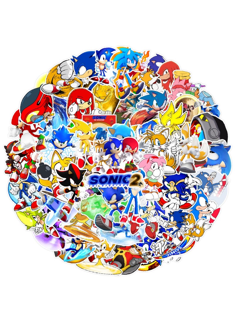Sonic The Hedgehog 50 Pcs Waterproof Stickers Cute Anime Cartoon Vinyl Aesthetic Sticker Laptop Skateboard Luggage Computer Water Bottle Graffiti Sticker Packs  - Image 2