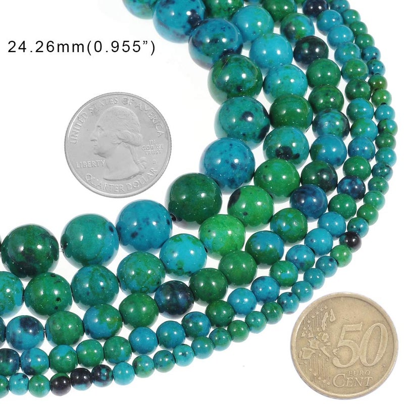 STAR LOONG Natural Stone Beads 6mm Chrysocolla Beads Gemstone Round Loose Beads Crystal Energy Stone Healing Power for Jewelry Making DIY,1 Strand 18" - Image 3
