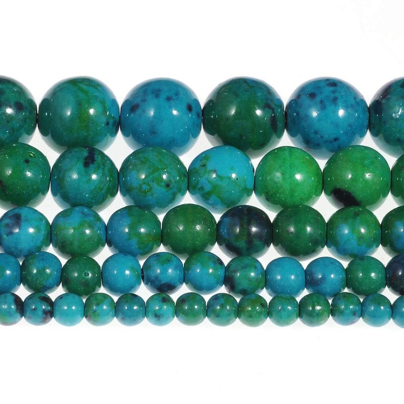 STAR LOONG Natural Stone Beads 6mm Chrysocolla Beads Gemstone Round Loose Beads Crystal Energy Stone Healing Power for Jewelry Making DIY,1 Strand 18" - Image 2