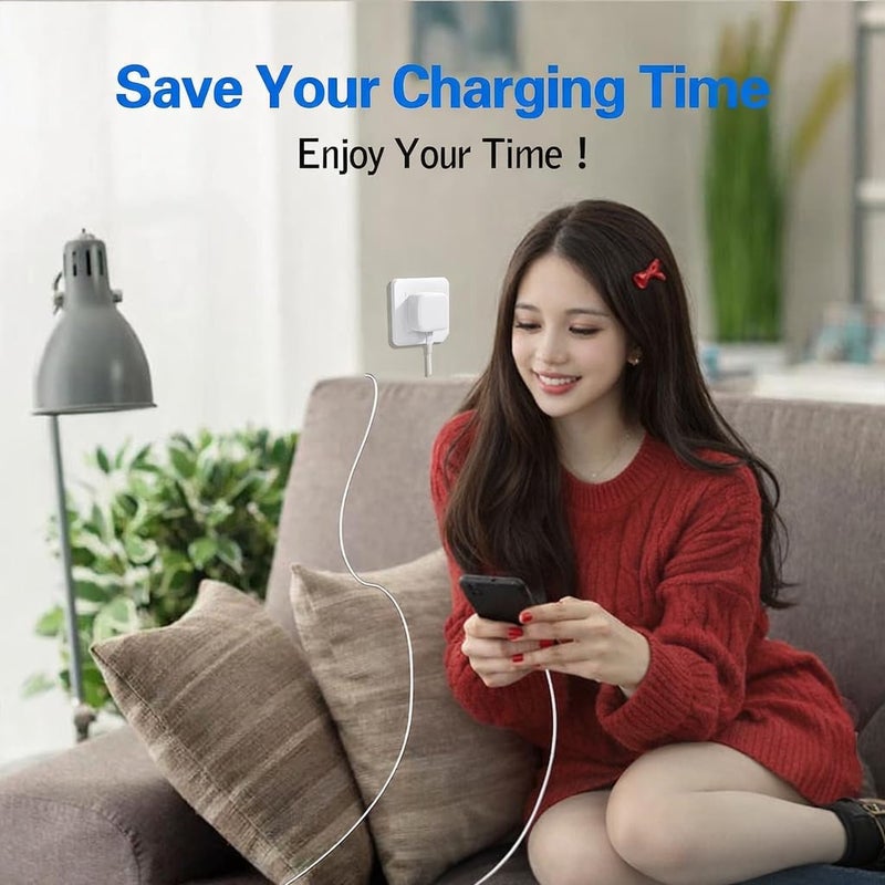 إيكاريس كابل ® USB-C إلى USB-C بطول 1 متر، شحن سريع بقوة 20 واط من نوع USB-C، كابل مضفر لمزامنة البيانات متوافق مع iPhone 15/16/17 وSamsung Galaxy وiPad وGoogle Pixel وأجهزة USB-C - Image 5