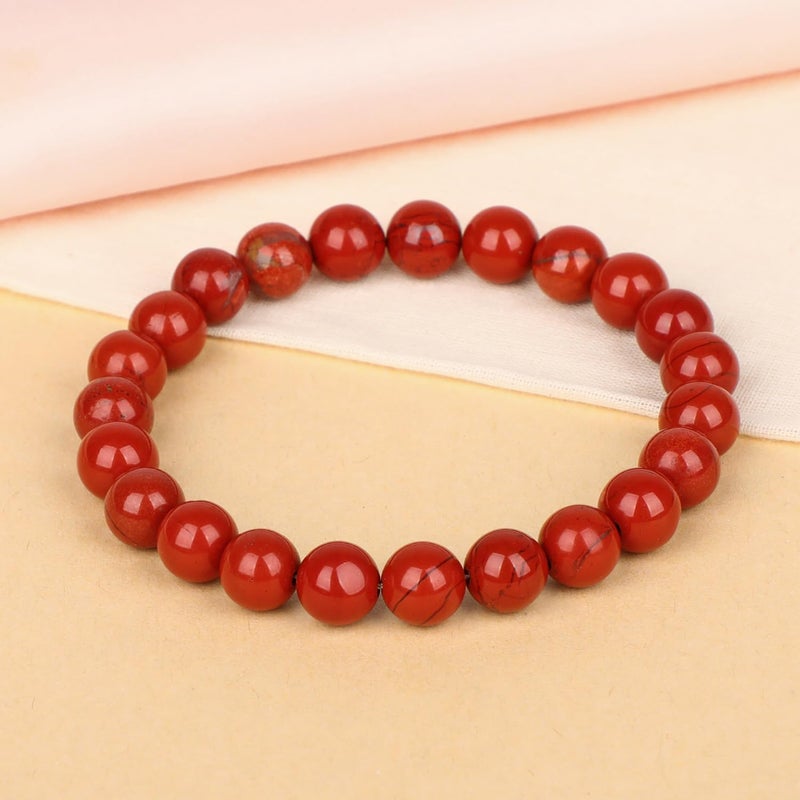 LPBeads أساور مرنة يدوية من حبات الأحجار الكريمة الطبيعية من ، خرز دائري من البلورات العلاجية، هدايا مجوهرات للنس��ء والرجال - Image 3