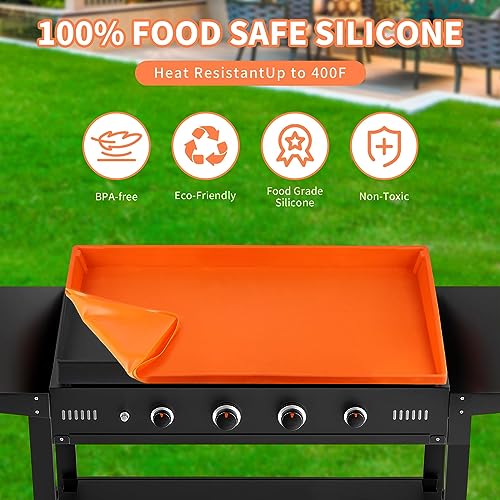 Snuggery Silicone Griddle Mat 29” for Blackstone,Upgraded Full-edge Heavy Duty Food Grade Non-Stick Griddle Cover,Grill Buddy Mat Protect Your Griddles from Dirt & Rust (29 inch) - Image 4