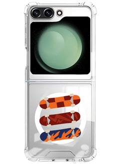 Magnetic Case for Samsung Galaxy Z Flip 6 Compatible with MagSafe Wireless Charging, Shockproof Phone Bumper Cover Skates