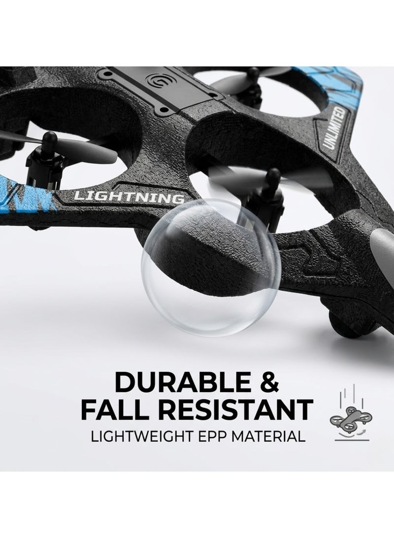 RC Drone Aeroplane for Kids & Adults, 2.4GHz Remote Control L0712 Quadcopter Fighter Plane with LED Lights, Easy to Fly Beginner Friendly Flying Toy, Durable Fall Resistant Indoor, Outdoor RC Airplane with USB Charging - Image 5