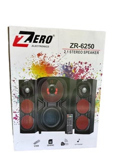 Zero Zero Subwoofer 2.1 ZR 6250 Supports Flash, Memory Card and Bluetooth With Remote Control For Easy Control Black  - Image 2
