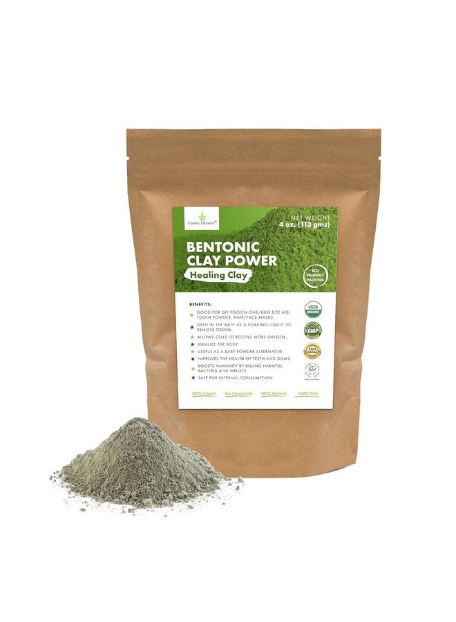 cosmic element 100% Pure Calcium Bentonite Clay Powder - Bentonite Clay Food Grade, Vegan, Healing Clay | Skin Care Detox - Deep Pore Cleansing Face & Body Mask For Soft, Smooth, Refreshed Skin | 4 Oz - Image 1