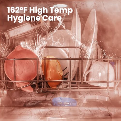 COMFEE' Portable Mini Dishwasher Countertop with 5L Built-in Water Tank for Apartments& RVs, No Hookup Needed, 6 Programs, 360° Dual Spray, 162℉ High-Temp& Air-Dry Function - Image 5