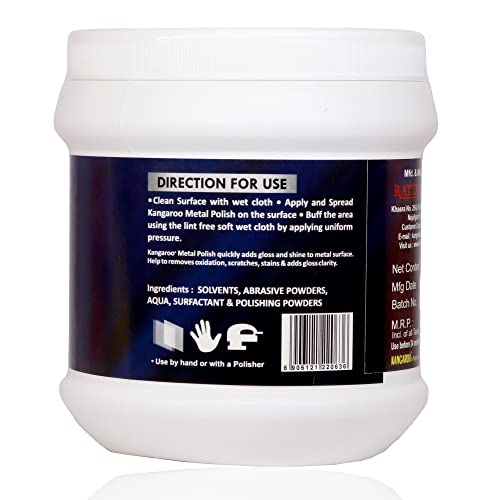 Kangaroo® Chrome and Metal Polish 1 Kg For Chrome, Copper, Brass, Bronze, Gold, Nickel and Stainless Steel. All Metal Cleaner, Polisher and Protectant. Removes oxidation and discoloration. (1 KG) - Image 2