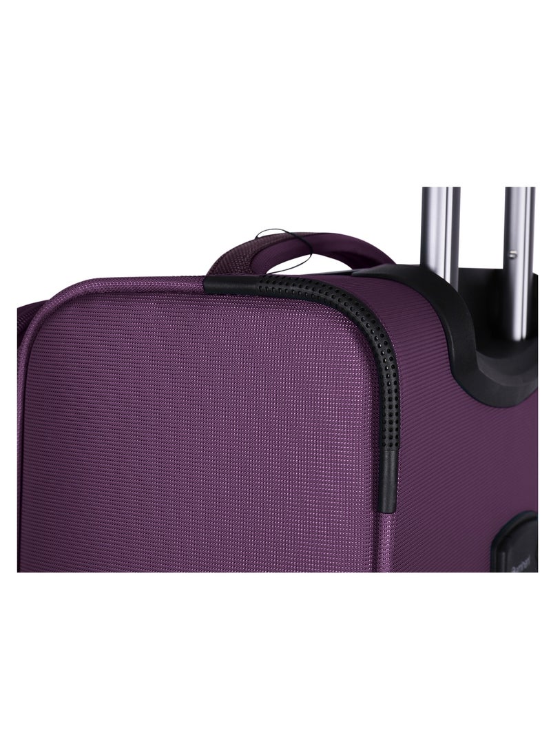 eminent - Unisex Soft Travel Bag Cabin Luggage Trolley Polyester Lightweight Expandable 4 Double Spinner Wheeled Suitcase with 3 Digit TSA lock E751 Purple - Image 1