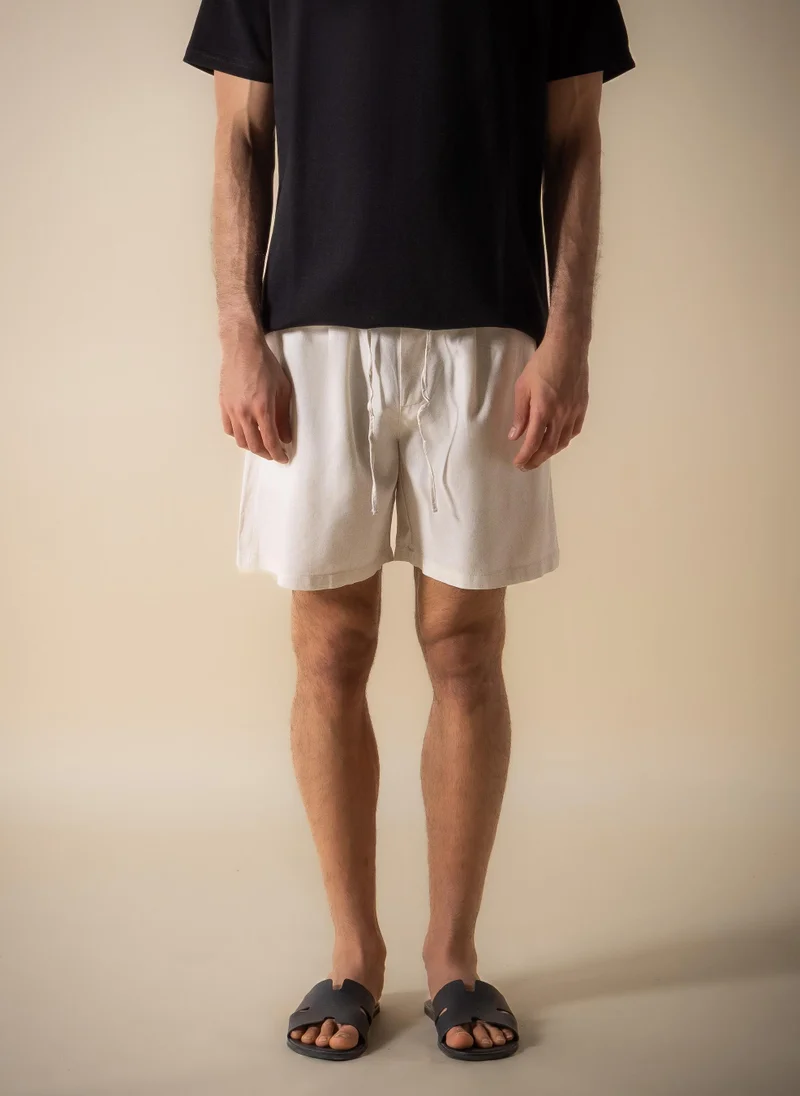 شايبس PLEATED LINEN BLEND SHORTS