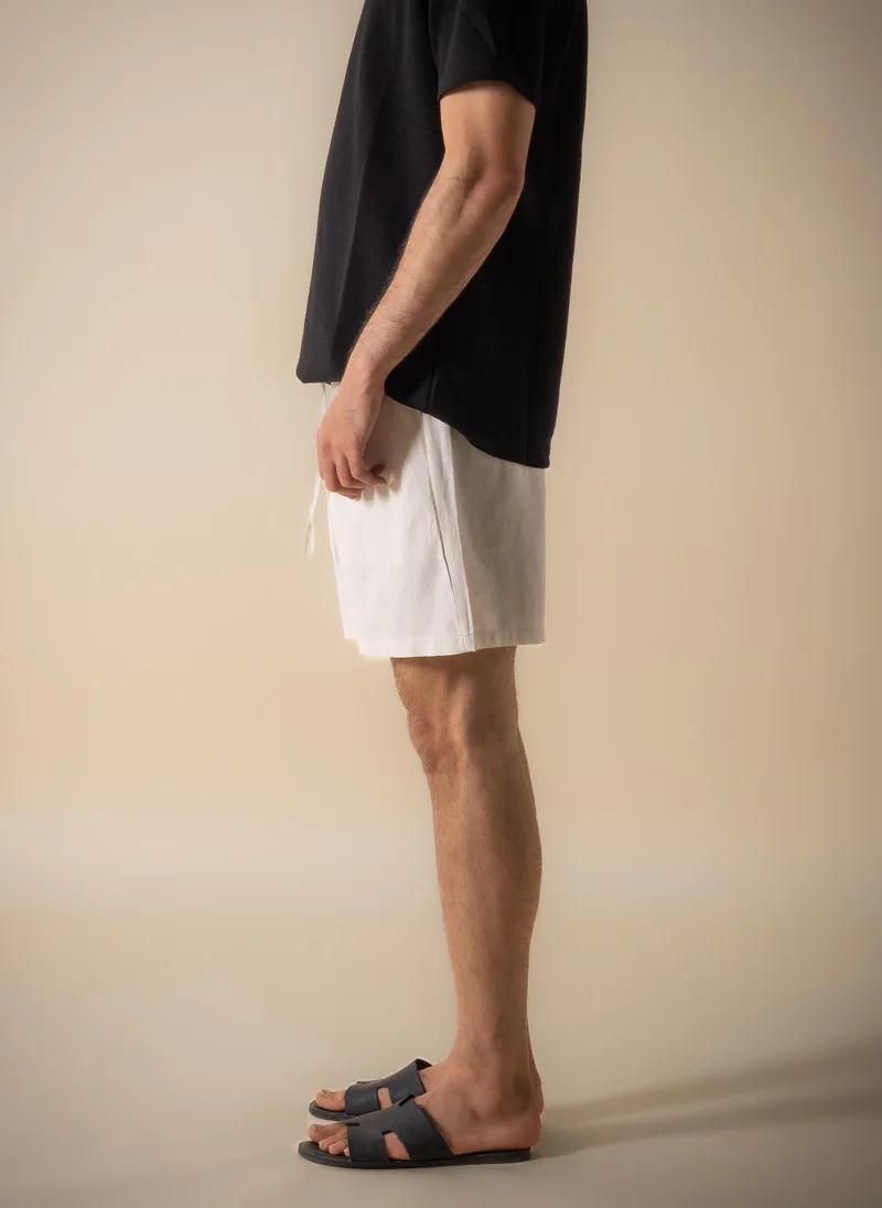 Shapes  PLEATED LINEN BLEND SHORTS for Men | Best Price UAE