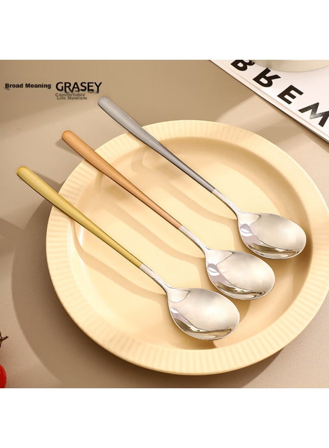 GRASEY Guangyi 316l Stainless Steel Soup Ladle, Round Bottom Serving Spoon, Rice Spoon, Soup Spoon, Colorful, 3-piece Set, Gy8664 - Image 1