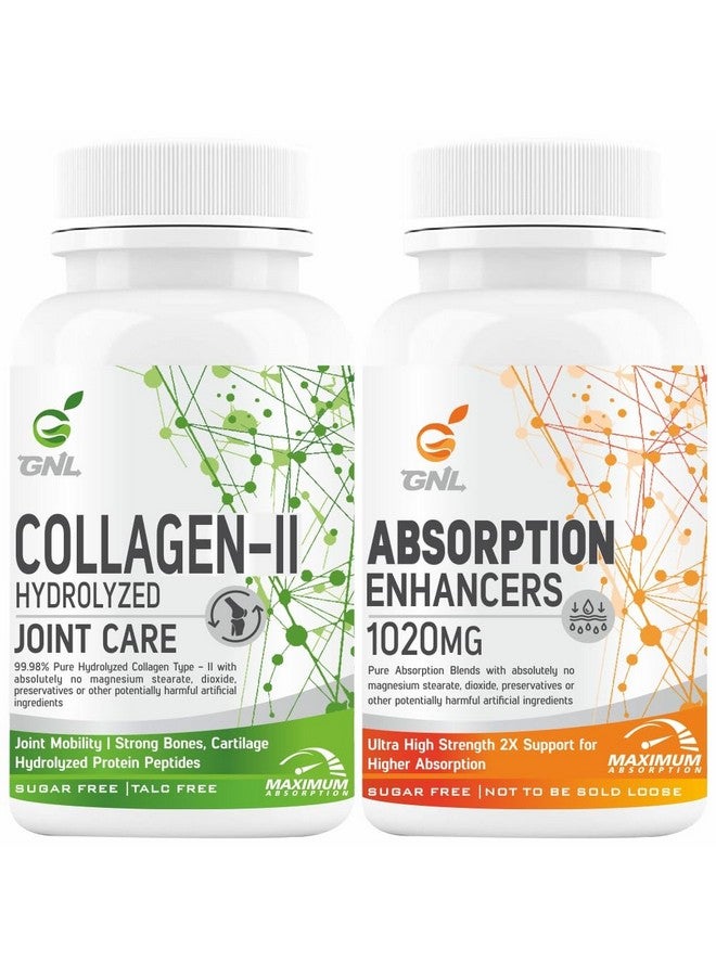 GNL Collagen Type 2 Supplements With Hydrolyzed Protein Collagen Peptides Powder, Glucosamine hcl, Chondroitin, MSM, Hyaluronic Acid, Vitamin C, Resveratrol As Joint Support Supplement, 60 Tablet - Image 1