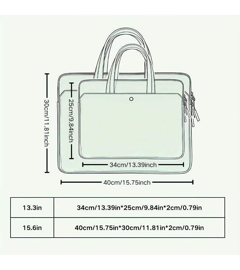 Sky Blue 13.3 Inch Laptop Tote Bag Thickened Shockproof Lightweight - Image 2