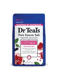 Dr Teal's Pure Epsom Magnesium Salt Soak, Pomegranate Oil & Black Currant, 3 lbs