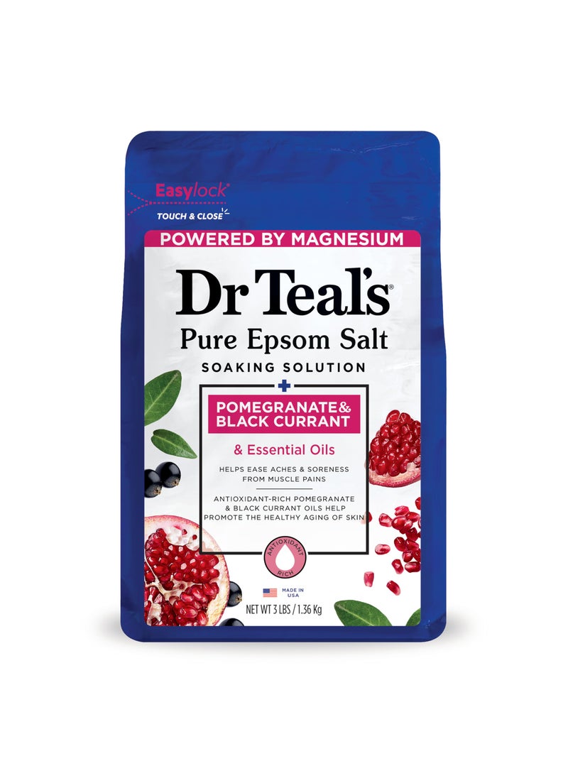 Dr Teal's - Dr Teal's Pure Epsom Magnesium Salt Soak, Pomegranate Oil & Black Currant, 3 lbs - Image 1