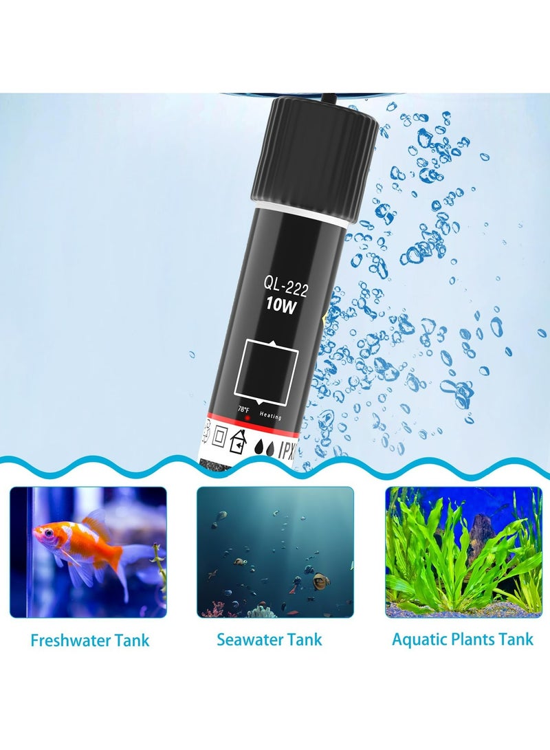 CMGTYYD Aquarium Heater, Mini USB Aquarium Heater, 10W/15W Small Submersible Fish Tank Heater with Digital Display Thermostat, USB Powered Constant Temperature for up to 1 Gallon Tanks - Image 3