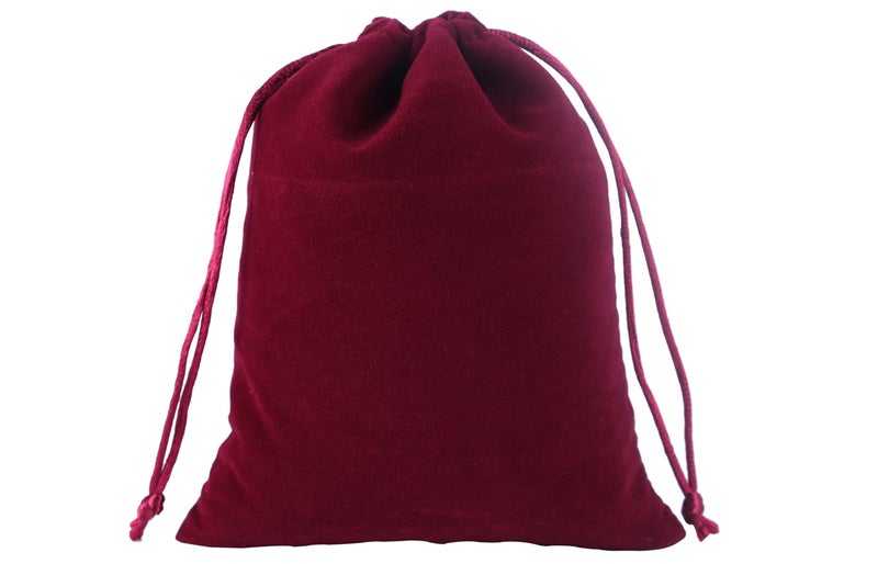 Sansam Small Velvet Drawstring Gift Bag – 20pcs Jewelry & Accessory Pouch for Bracelets, Necklaces & Gifts, Reusable with Satin Cord, Wine - Image 2