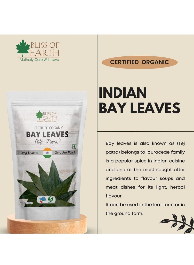 بليس اوف ايرث 500 جرام من مسحوق الكركم العضوي لاكادونج عالي الكركمين و 50 جرام أوراق خليج تيج باتا من الدرجة A1 ثقوب بدون غبار مع لون أخضر موحد - Image 5