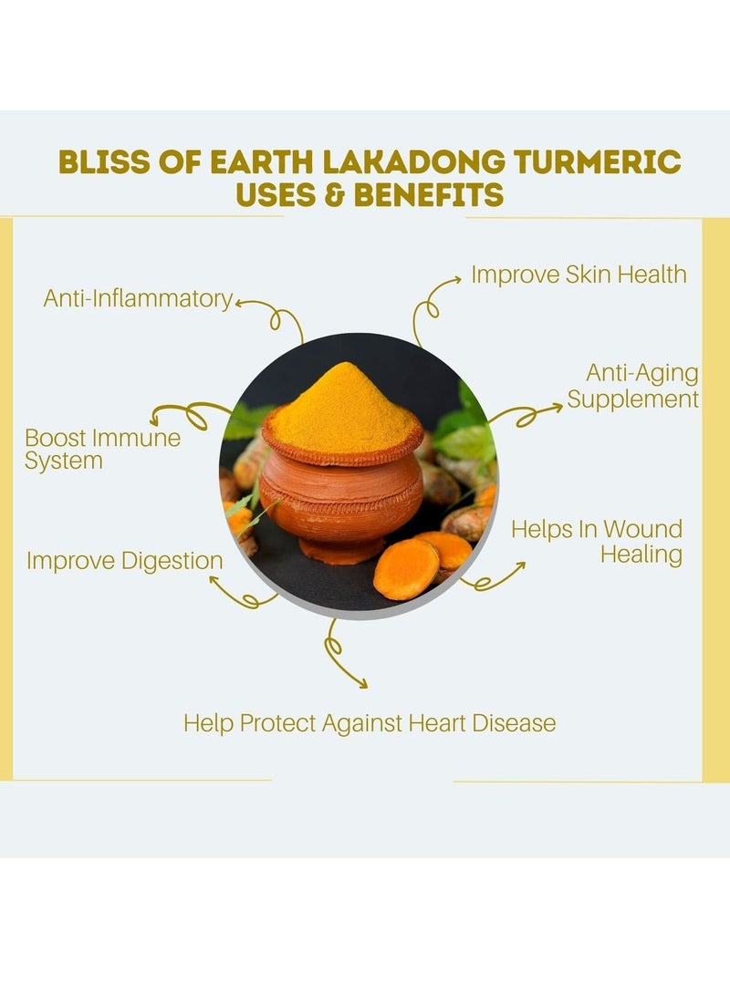 بليس اوف ايرث 500 جرام من مسحوق الكركم العضوي لاكادونج عالي الكركمين و 50 جرام أوراق خليج تيج باتا من الدرجة A1 ثقوب بدون غبار مع لون أخضر موحد - Image 2