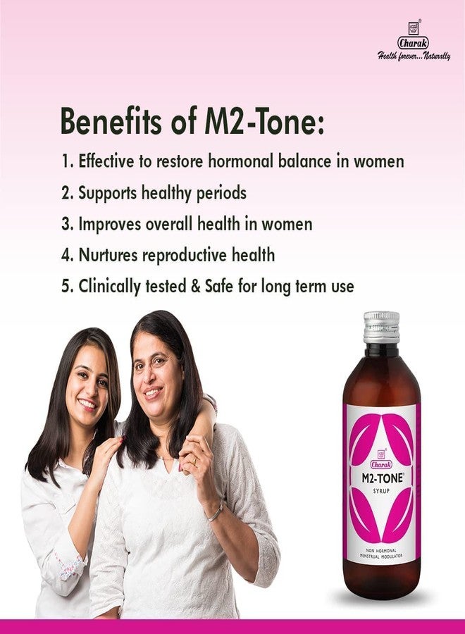 Charak Pharma M2 Tone Syrup for Women's Health | Herbal Medicine For Hormonal Imbalane | Women Health Supplement (450 ml (Pack of 1)) - Image 4