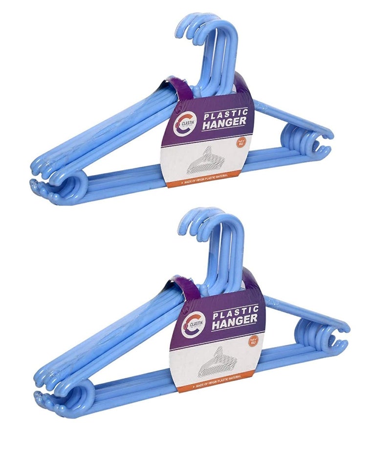Clastik Plastic Clothes Hanger Set of 12 pcs (Blue) - Image 2