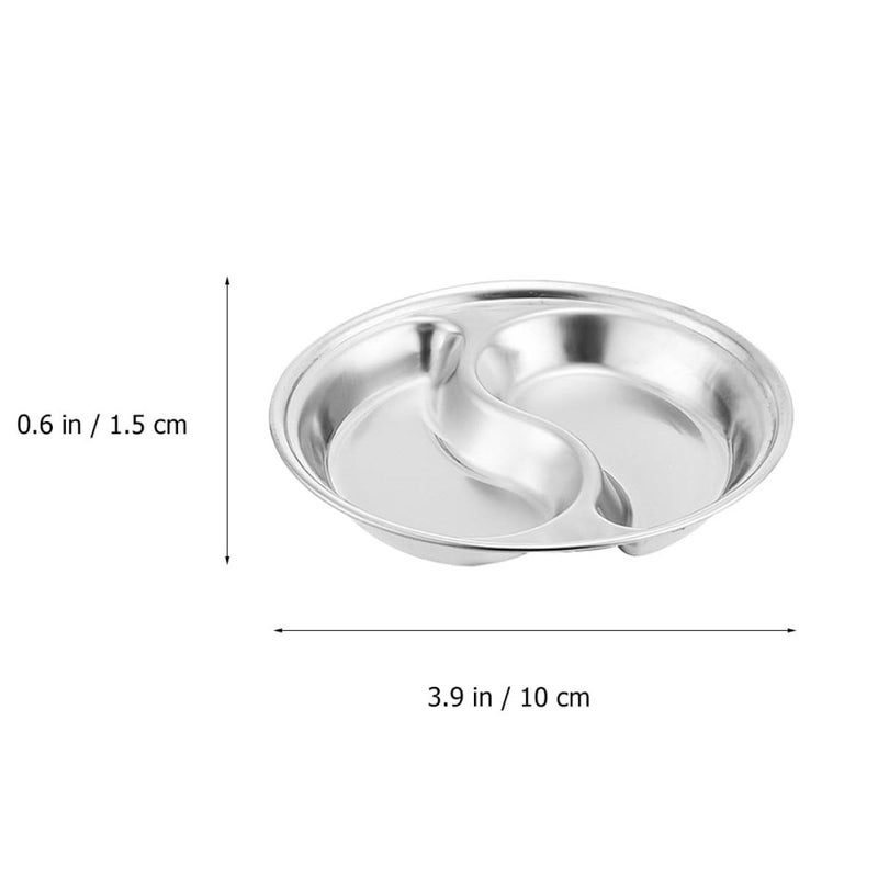 Stainless Steel Divided Sauce Dishes 10Cm 4Pcs Round Soy Sauce Plates Kitchen Seasoning Containers - Image 3