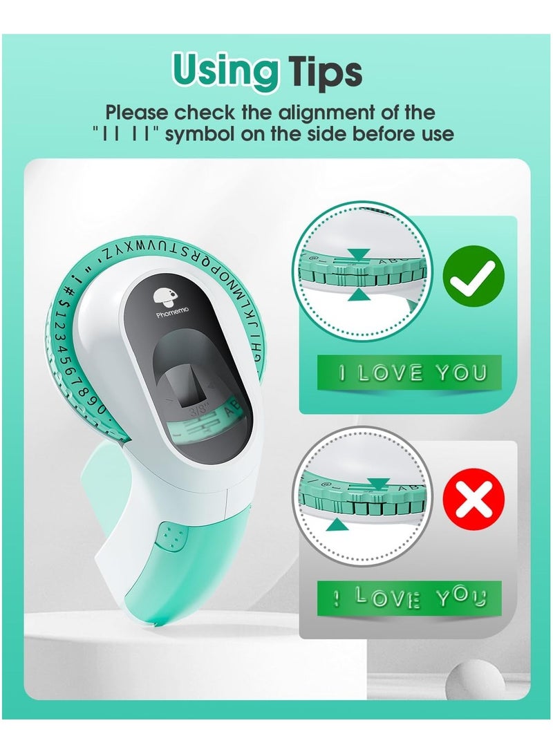 Phomemo Embossing Label Maker with 6 Tapes, Retro Vintage Embossed Label Maker Writer, Handheld Old School Label Maker with 6 Rolls Embossing Tapes for Office Home Organization and DIY - Image 3