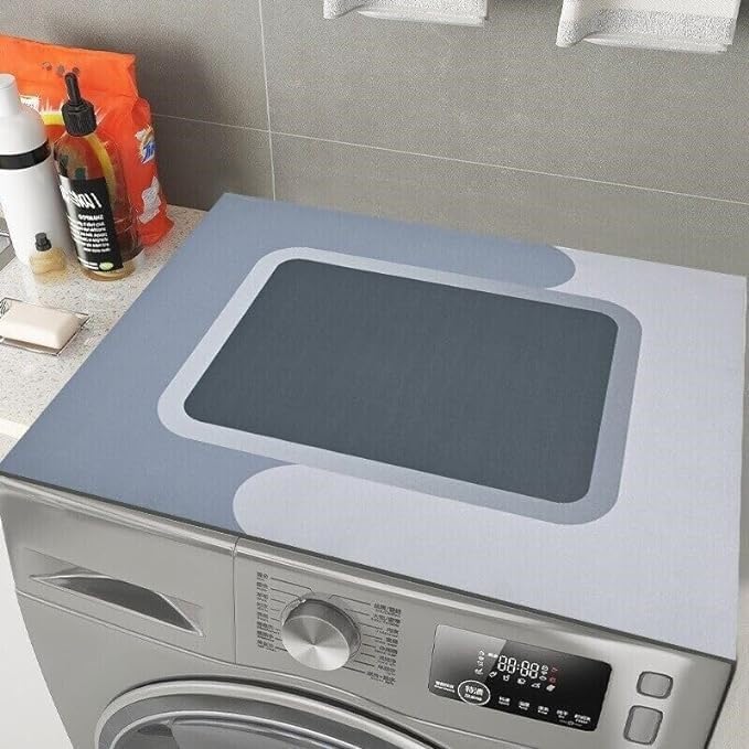 Clefairy Super Absorbent Washing Machine Covers Washable Coffee Machine Mat Dust-proof Pad for Refrigerator Kitchen Dishes Drying Mat-60*60CM - Image 1