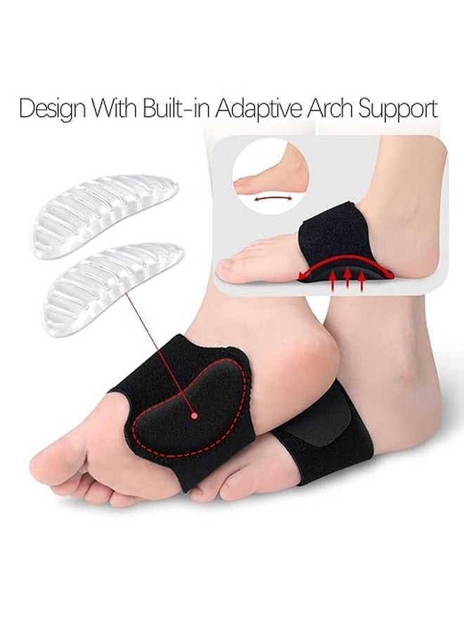 Beauenty 1 Pair Orthotic Arch Support Plantar Fasciitis Relief Arch Support Brace Foot Pain Relief Flat Feet Insoles Gel Arch Support Cushions Flat Feet Support Orthopedic Foot Care Gel Pads  - Image 2