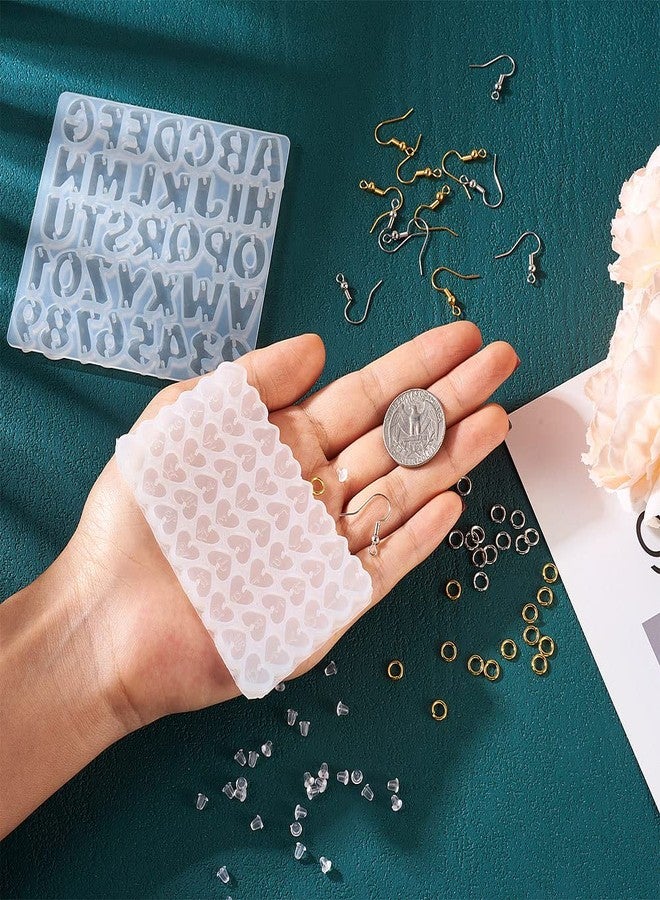 KISSITTY Letter Number Earring Silicone Molds Alphabet Number Heart Pendant Resin Casting Molds Earring Making Kit for Adults UV Resin Jewelry Crafts Arts Key Chains Necklaces - Image 4