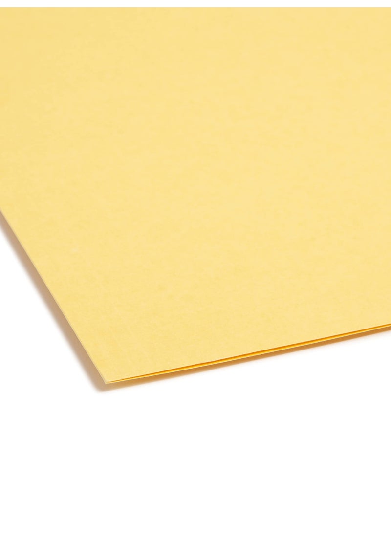 Smead Smead 100% Recycled Fastener File Folder, 2 Fasteners, Reinforced 1/3-Cut Tab, Letter Size, Yellow, 50 per Box (12941)  - Image 4